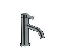 hansgrohe AXOR One mezclador monomando de lavabo 70 con maneta y juego de desagüe, proyección 130mm, 48001330, Color: Cromo negro pulido
