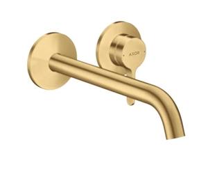 hansgrohe AXOR One mezclador monomando oculto de lavabo para montaje en pared con maneta y caño 220 mm, 48120250, Color: Brushed Gold Optic