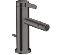hansgrohe AXOR One mezclador monomando para bidé con juego de desagüe, proyección 113mm, 48210340, Color: Cromo negro cepillado