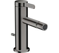 hansgrohe AXOR One mezclador monomando para bidé con juego de desagüe, proyección 113mm, 48210330, Color: Cromo negro pulido