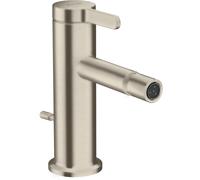 hansgrohe AXOR One mezclador monomando para bidé con juego de desagüe, proyección 113mm, 48210820, Color: Níquel Cepillado