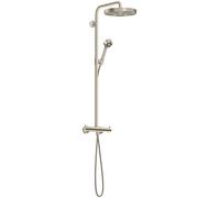 hansgrohe AXOR One Showerpipe con termostato y ducha de techo 280 1jet EcoSmart, 48795820, Color: Níquel Cepillado