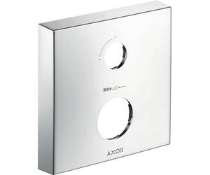 hansgrohe AXOR roseta de extensión, angular, 2 orificios, con marcado de regulación de cantidad y temperatura, 14970000, Color: cromado