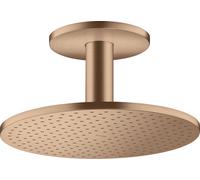 hansgrohe AXOR ShowerSolutions de ducha superior 300 2jet, conexión al techo, 35304310, Color: Oro rojo cepillado