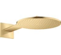 hansgrohe AXOR ShowerSolutions Ducha 300 1jet, conexión a la pared, brazo de ducha 450 mm, 35300250, Color: Óptica de oro cepillado