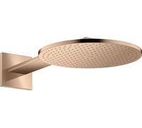hansgrohe AXOR ShowerSolutions Ducha 300 1jet, conexión a la pared, brazo de ducha 450 mm, 35300300, Color: Oro rojo pulido