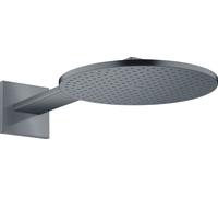 hansgrohe AXOR ShowerSolutions Ducha 300 1jet, conexión a la pared, brazo de ducha 450 mm, 35300340, Color: Cromo negro cepillado