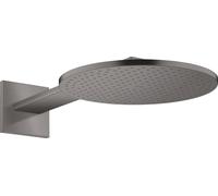 hansgrohe AXOR ShowerSolutions Ducha 300 2jet, conexión a la pared, brazo de ducha 450 mm, 35303340, Color: Cromo negro cepillado