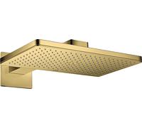 hansgrohe AXOR ShowerSolutions Ducha 460/300 1jet, brazo de ducha, roseta cuadrada, 35278990, Color: Óptica Oro Pulido