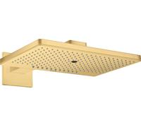 hansgrohe AXOR ShowerSolutions Ducha 460/300 3jet, brazo de ducha, roseta cuadrada, 35282250, Color: Óptica de oro cepillado