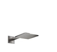 hansgrohe AXOR ShowerSolutions Ducha mural 250/250 1jet, conexión a la pared, brazo de ducha 450 mm, 35306330, Color: Cromo negro pulido