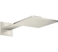 hansgrohe AXOR ShowerSolutions Ducha mural 250/250 2jet, conexión a la pared, brazo de ducha 450 mm, 35310800, Color: Óptica de acero inoxidable