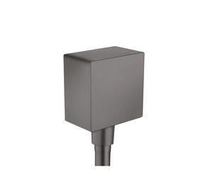hansgrohe AXOR ShowerSolutions FixFit Conexión de manguera cuadrada, 36732340, Color: Cromo negro cepillado