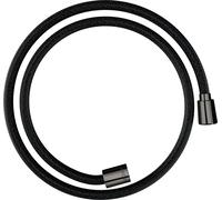 hansgrohe AXOR ShowerSolutions flexo de ducha textil, 1250mm, tuerca cónica y cilíndrica, 28227330, Color: Cromo negro pulido