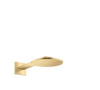 hansgrohe AXOR ShowerSolutions rociador 250 1jet, conexión a la pared, brazo de ducha 450 mm, 35284250, Color: Óptica de oro cepillado