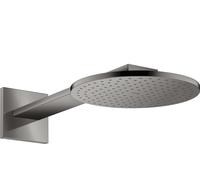hansgrohe AXOR ShowerSolutions rociador 250 1jet, conexión a la pared, brazo de ducha 450 mm, 35284330, Color: Cromo negro pulido