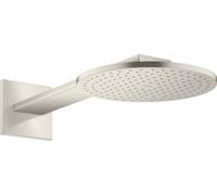 hansgrohe AXOR ShowerSolutions rociador 250 1jet, conexión a la pared, brazo de ducha 450 mm, 35284800, Color: Óptica de acero inoxidable
