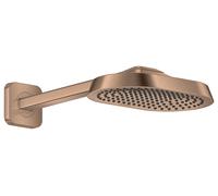 hansgrohe AXOR ShowerSphere ducha de techo 250/160 1jet EcoSmart con brazo de ducha, 6 l/min, 39770310, Color: Oro rojo cepillado