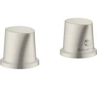 hansgrohe AXOR Starck Bordes de bañera de 2 orificios con termostato, 12422800, Color: Óptica de acero inoxidable