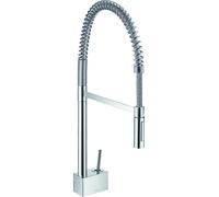 hansgrohe AXOR Starck mezclador monomando de cocina, ComfortZone240, Semi-Pro, giratorio, 10820800, Color: Acabado en acero inoxidable