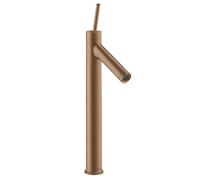 hansgrohe AXOR Starck Mezclador monomando de lavabo 250 con mango de ping para lavabos con juego de desagüe, 10129310, Color: Oro rojo cepillado