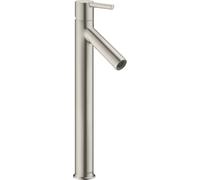 hansgrohe AXOR Starck Mezclador monomando de lavabo 250 para lavabos con manivela sin lanza, 10103800, Color: Óptica de acero inoxidable