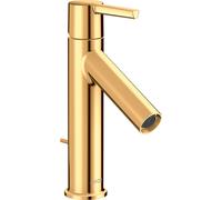 hansgrohe AXOR Starck Mezclador monomando para lavabo 100 CoolStart con mango de palanca y juego de desagüe, 10007990, Color: Óptica Oro Pulido