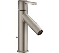 hansgrohe AXOR Starck Mezclador monomando para lavabo 100 CoolStart con mango de palanca y juego de desagüe, 10007800, Color: Óptica de acero inoxidable