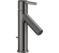 hansgrohe AXOR Starck Mezclador monomando para lavabo 100 CoolStart con mango de palanca y juego de desagüe, 10007330, Color: Cromo negro pulido