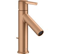 hansgrohe AXOR Starck Mezclador monomando para lavabo 100 CoolStart con mango de palanca y juego de desagüe, 10007140, Color: Bronce cepillado