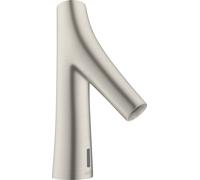 hansgrohe AXOR Starck Mezclador orgánico de lavabo, electrónico, alimentación de red, temperatura preajustable, proyección de 117 mm, 12174800, Color: aspecto de acero inoxidable