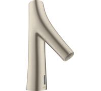 hansgrohe AXOR Starck Mezclador orgánico de lavabo, electrónico, alimentación de red, temperatura preajustable, proyección de 117 mm, 12174820, Color: Níquel Cepillado