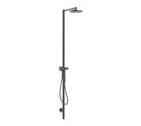 hansgrohe AXOR Starck Nature conjunto de columna de ducha, con ducha mural 240 1jet, montaje en superficie, 12670330, Color: Cromo negro pulido