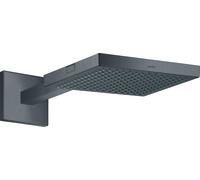hansgrohe AXOR Starck ShowerCollection 24 x 24 Ducha mural de 1 chorro con brazo de ducha, 10925340, Color: Cromo negro cepillado