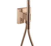 hansgrohe AXOR Starck ShowerCollection Porter unidad 12 x 12, con ducha manual 2jet y manguera de ducha, 12626300, Color: Oro rojo pulido