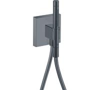 hansgrohe AXOR Starck ShowerCollection Porter unidad 12 x 12, con ducha manual 2jet y manguera de ducha, 12626340, Color: Cromo negro cepillado