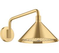 hansgrohe AXOR Starck ShowerSelect 240 2jet con brazo de ducha de 400 mm, conexión a la pared, 26021250, Color: Óptica de oro cepillado