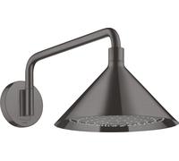 hansgrohe AXOR Starck ShowerSelect 240 2jet con brazo de ducha de 400 mm, conexión a la pared, 26021340, Color: Cromo negro cepillado