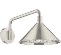 hansgrohe AXOR Starck ShowerSelect 240 2jet con brazo de ducha de 400 mm, conexión a la pared, 26021800, Color: Óptica de acero inoxidable