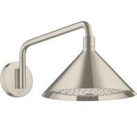 hansgrohe AXOR Starck ShowerSelect 240 2jet con brazo de ducha de 400 mm, conexión a la pared, 26021820, Color: Níquel Cepillado