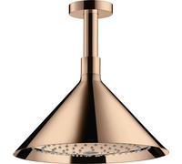 hansgrohe AXOR Starck ShowerSelect 240 Ducha mural de 2 chorros con conexión al techo, 26022300, Color: Oro rojo pulido