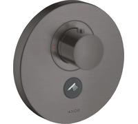 hansgrohe AXOR Starck ShowerSelect Termostato redondo de alto caudal empotrado para 1 consumidor y 1 toma de corriente adicional, 36726340, Color: Cromo negro cepillado