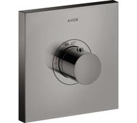 hansgrohe AXOR Starck ShowerSelect Termostato cuadrado de alto caudal empotrado, 36718330, Color: Cromo negro pulido