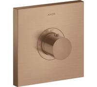 hansgrohe AXOR Starck ShowerSelect Termostato cuadrado de alto caudal empotrado, 36718310, Color: Oro rojo cepillado