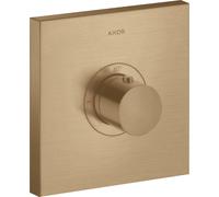 hansgrohe AXOR Starck ShowerSelect Termostato cuadrado de alto caudal empotrado, 36718140, Color: Bronce cepillado