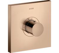 hansgrohe AXOR Starck ShowerSelect Termostato cuadrado de alto caudal empotrado, 36718300, Color: Oro rojo pulido