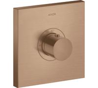 hansgrohe AXOR Starck ShowerSelect Termostato cuadrado de alto caudal empotrado, 36718310, Color: Oro rojo cepillado