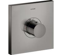 hansgrohe AXOR Starck ShowerSelect Termostato cuadrado de alto caudal empotrado, 36718330, Color: Cromo negro pulido