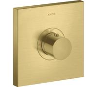 hansgrohe AXOR Starck ShowerSelect Termostato cuadrado de alto caudal empotrado, 36718950, Color: Latón cepillado