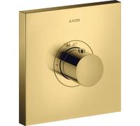 hansgrohe AXOR Starck ShowerSelect Termostato cuadrado de alto caudal empotrado, 36718990, Color: Óptica Oro Pulido